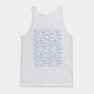 Kawaii Bunnies Blue Tank Top